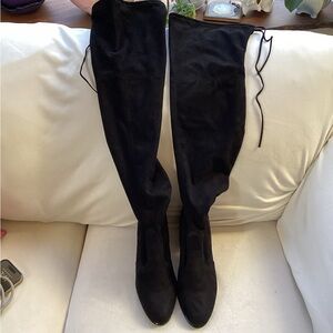Steve Madden Slayer 
Black Faux Suede Over the Knee Boots